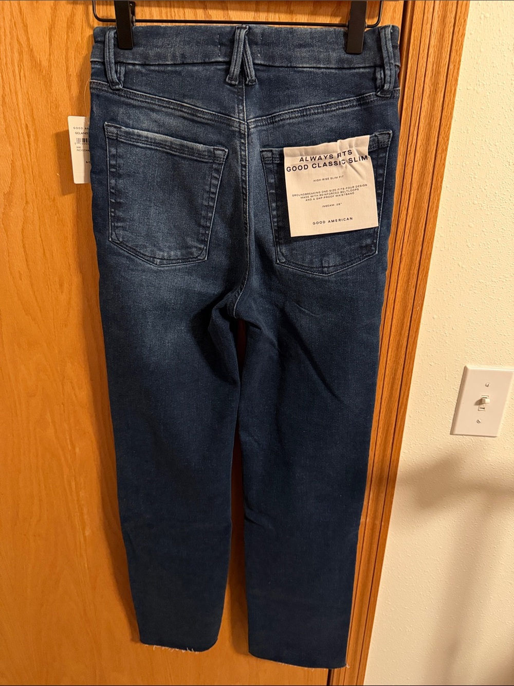 Good American Always Fits Good Classic Slim Jeans in Deep Indigo
